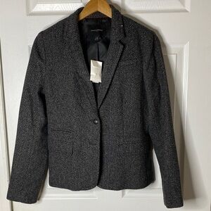 Banana Republic Charcoal Herringbone Single-Button Blazer#2